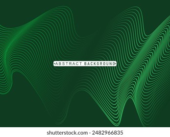 Diseño de fondo de Premium con moderno patrón de líneas verdes. Plantilla Horizontal de Vector para Anuncio de negocios de lujo digital, invitación formal contemporánea, vale de lujo, certificado de regalo, etc.