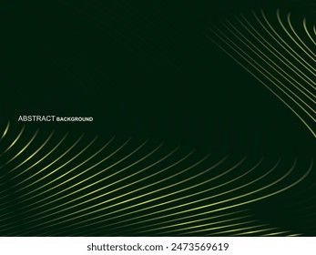 Premium background design with wavy green stripes pattern. Vector horizontal template for digital luxury business banner, contemporary formal invitation, luxury voucher, gift certificate, etc.