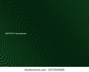Premium background design with wavy green stripes pattern. Vector horizontal template for digital luxury business banner, contemporary formal invitation, luxury voucher, gift certificate, etc.