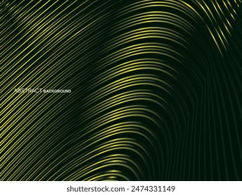 Diseño de fondo de Premium con patrón de rayas verdes onduladas. Plantilla Horizontal de Vector para Anuncio de negocios de lujo digital, invitación formal contemporánea, vale de lujo, certificado de regalo, etc.