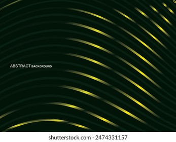 Premium background design with wavy green stripes pattern. Vector horizontal template for digital luxury business banner, contemporary formal invitation, luxury voucher, gift certificate, etc.