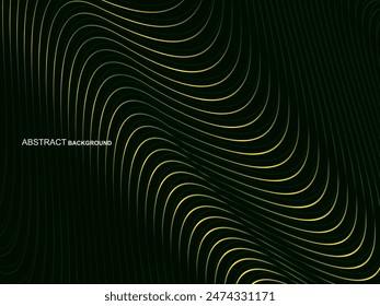 Diseño de fondo de Premium con patrón de rayas verdes onduladas. Plantilla Horizontal de Vector para Anuncio de negocios de lujo digital, invitación formal contemporánea, vale de lujo, certificado de regalo, etc.