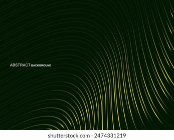 Premium background design with wavy green stripes pattern. Vector horizontal template for digital luxury business banner, contemporary formal invitation, luxury voucher, gift certificate, etc.