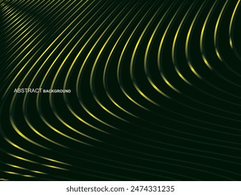 Premium Hintergrund Design mit wellig grünen Streifen Muster. Vektorgrafik Horizontale Vorlage für Digital Luxury Business Banner, zeitgenössische formelle Einladung, Luxusgutschein, Geschenkgutschein, etc.