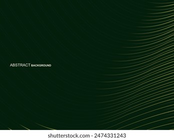 Premium background design with wavy green stripes pattern. Vector horizontal template for digital luxury business banner, contemporary formal invitation, luxury voucher, gift certificate, etc.