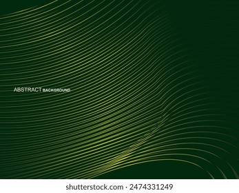 Premium Hintergrund Design mit wellig grünen Streifen Muster. Vektorgrafik Horizontale Vorlage für Digital Luxury Business Banner, zeitgenössische formelle Einladung, Luxusgutschein, Geschenkgutschein, etc.