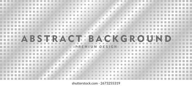 Premium background design with white grey dot pattern. Abstract silver horizontal vector template for cover design, business banner, brochure, prestigious voucher, luxe invite.