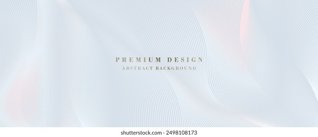 Premium background design with white line pattern in luxury pastel colour. Abstract horizontal vector template for business banner.