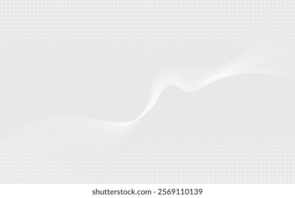 Premium background design with white line pattern and halftone light gray background. Abstract futuristic vector template for cover design, business banner, brochure, prestigious voucher, luxe invite.
