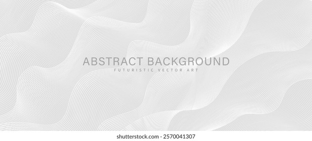 Premium background design with white line pattern and halftone light gray background. Abstract futuristic vector template for cover design, business banner, brochure, prestigious voucher, luxe invite.
