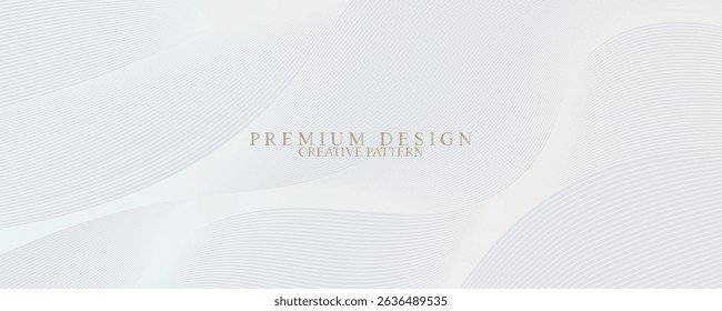 Premium background design with white line pattern (texture) in luxury pastel colour. Abstract horizontal vector template for business banner, formal backdrop, prestigious voucher, luxe invite