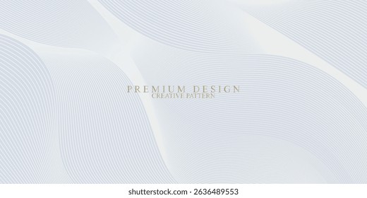 Premium background design with white line pattern (texture) in luxury pastel colour. Abstract horizontal vector template for business banner, formal backdrop, prestigious voucher, luxe invite