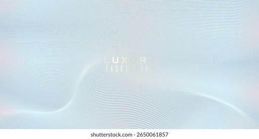 Premium background design with white line pattern (texture) in luxury pastel colour. Abstract horizontal vector template for business banner, formal backdrop, prestigious voucher, luxe invite