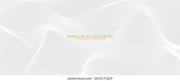 Plano de fundo Premium com padrão de linhas brancas diagonais. plano de fundo abstrato branco com padrões ondulados fluindo em cores cinza.