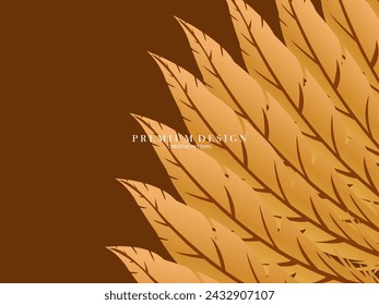 Premium background with feather pattern. Abstract dynamic composition. Modern vector feather illustration.	