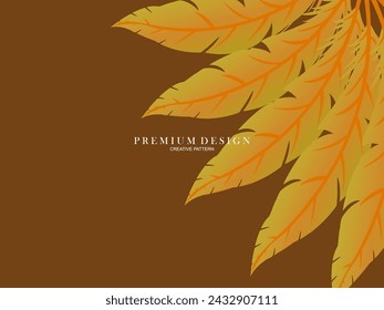 Premium background with feather pattern. Abstract dynamic composition. Modern vector feather illustration.	