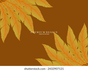 Premium background with feather pattern. Abstract dynamic composition. Modern vector feather illustration.	