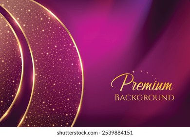 Premium Background With Glowing Bling Lights On Pink Background. Royal Ethnic Theme Elements Concept Design Vector Illustration For Movie, Television Award, Festival Sale Celebration Etc.