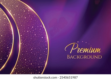 Fundo Premium Com Luzes Brilhantes Em Fundo Roxo. Royal Ethnic Theme Elements Concept Design Vetor Illustration For Movie, Prêmio De Televisão, Festival Sale Celebration Etc.