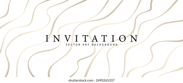 Premium background with with gold lines on white. Elegant abstract vector illustration for invitation, flyer, cover design, luxe invite, business banner, prestigious voucher.