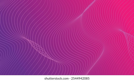 Plano de fundo premium com padrão de linhas de onda gradiente rosa. Antecedentes para utilização na Web, para cartões postais, brochuras, etc., para faixas digitais de luxo para empresas, etc.