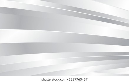 Premium background with metal waves. Metal Texture with wavy, curves stripes. Luxury digital concept. Blank white paper sheets. Stylish gray background with minimal wave. Vector illustration EPS10.