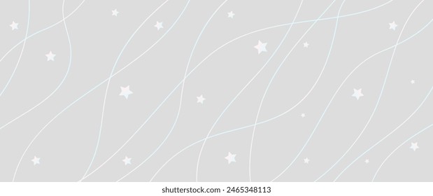Premium background with with pink and blue lines and stars on grey. Elegant Christmas vector illustration for invitation, flyer, cover design, luxe invite, business banner, prestigious voucher.