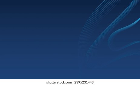 Premium background wave line isolated dark blue background. Modern futuristic graphic design element suitable for presentation background