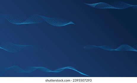 Línea de onda de fondo premium aislado fondo azul oscuro. Moderno elemento de diseño gráfico futurista adecuado para el fondo de la presentación, nuevo año de fondo
