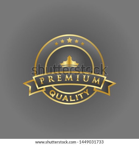 Premium badge design collection. Badge with text related to quality goods