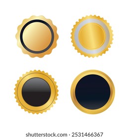 premium badge empty set of vector design isolated white background