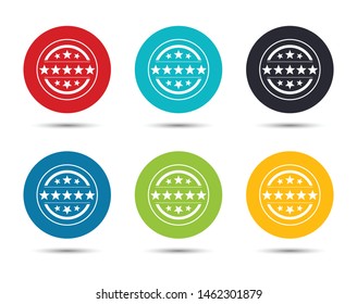 Premium badge icon flat round button set illustration design isolated on white background