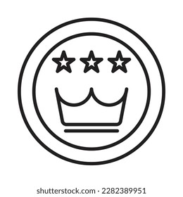 Premium-Badge-Icon, Medal-Symbol-Vektorgrafik, Siegerabzeichen, Beste Qualität, Nummer 1, Monarchie-, Sport- und Wettbewerbsabzeichen, VIP-Symbol-Retro- und Vintage-Banner-Design