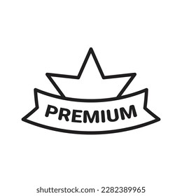 Premium-Badge-Icon, Medal-Symbol-Vektorgrafik, Siegerabzeichen, Beste Qualität, Nummer 1, Monarchie-, Sport- und Wettbewerbsabzeichen, VIP-Symbol-Retro- und Vintage-Banner-Design