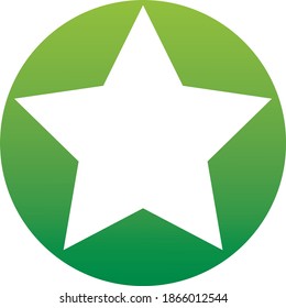 Premium badge icon vector for any purposes. Web, internet star symbol in green circle isolated on white background.