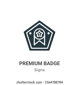 Premium badge vector icon on white background. Flat vector premium badge icon symbol sign from modern signs collection for mobile concept and web apps design.