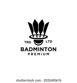 diseño de icono del vector premium del Shuttlecock para el logotipo deportivo y el logotipo del Campeonato de Badminton fondo blanco aislado