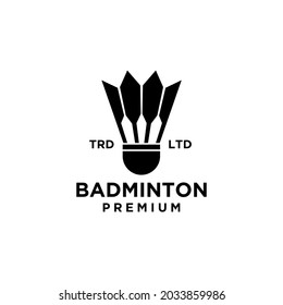 premium Badminton Shuttlecock vector icon design for Sport logo and Badminton Championship Logo isolated white background