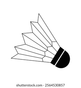 premium Badminton Shuttlecock vector icon design for Sport logo and Badminton Championship Logo isolated on transparent background, Competition