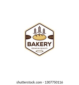 Premium Bakery shop logo set modern line style for use bread house, loaf store, food market, cafe, restaurant etc. Vector Illustration