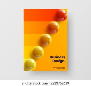 Premium banner A4 design vector concept. Clean realistic balls cover illustration.