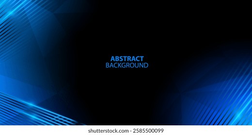 Premium Banner, Background, and Award Design Template: Abstract Luxury Glowing Lines on Dark Blue Background - Vector Illustration