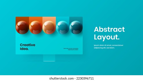Premium banner design vector concept. Bright display mockup landing page layout.