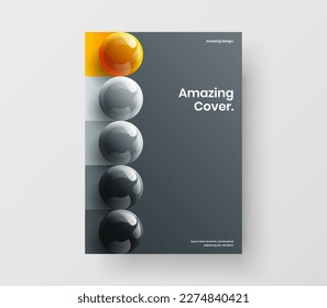 Diseño vectorial de diseño de pancarta premium. Simple concepto de volante de bolas 3D.