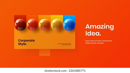 Premium banner design vector template. Amazing desktop mockup web project illustration.