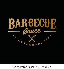 Premium Barbecue Sauce Label Logo Design Vector