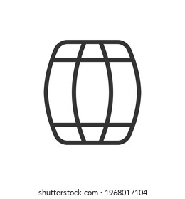 Premium barrel line icon for app, web and UI. Vector stroke sign isolated on a white background. Outline icon of barrel in trendy style.