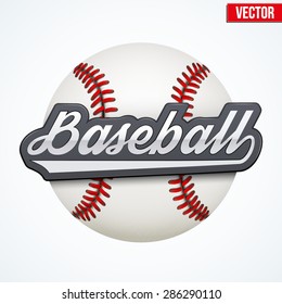 Premium Baseball label. Symbol of sport or club. Vector Illustration isolated on white background.