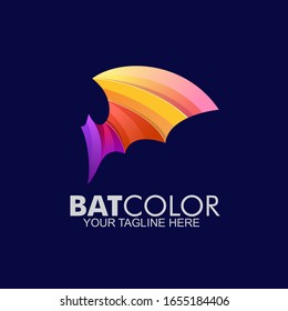 Premium bat logo colorful design. abstract icon bat vector illustration.