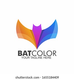 Premium bat logo colorful design. abstract icon bat vector illustration.